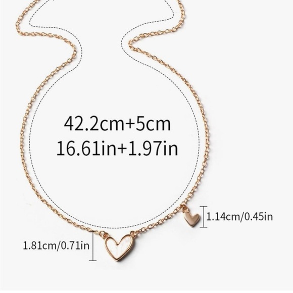 Elegant Gold Heart Necklace with shoe Charm - Picture 2 of 2